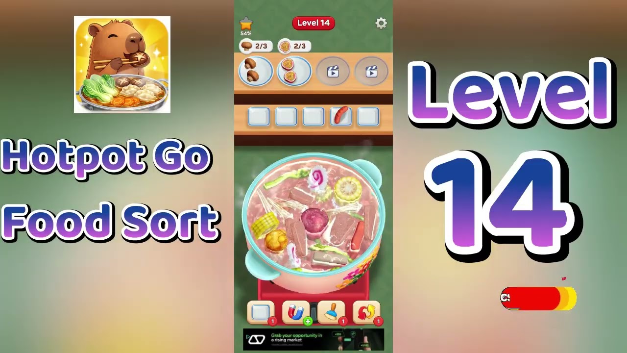Hotpot Go Food Sort Level 14  Walkthrough 🍲🧩 | Food Sorting Puzzle Solution | Go Answer