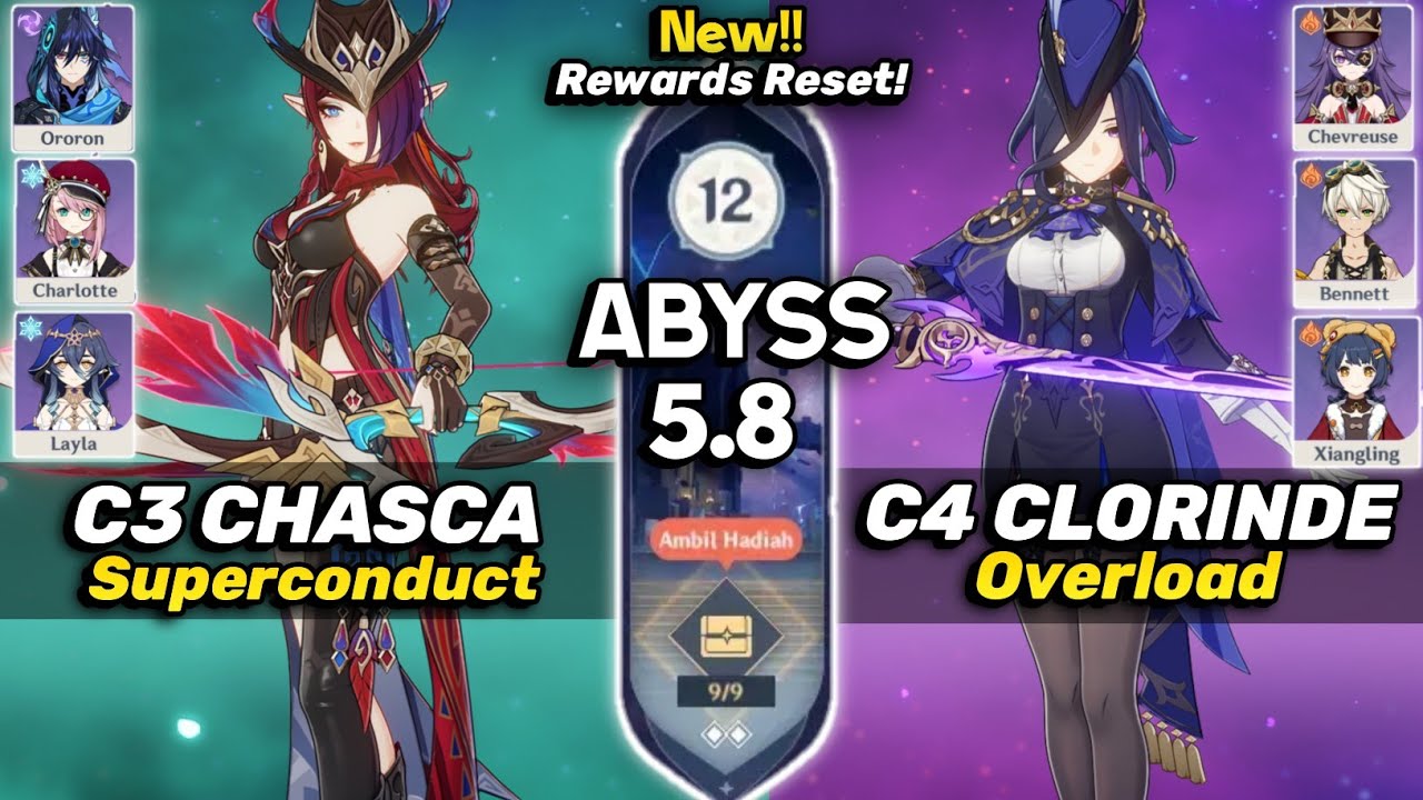 C3 Chasca Superconduct & C4 Clorinde Overload | New Spiral Abyss 5.8 | Genshin Impact