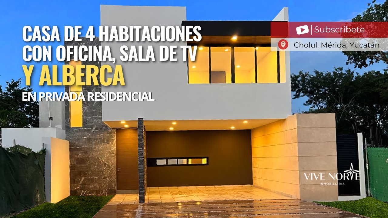 CASA DE 4 HABITACIONES EN PRIVADA PARQUE NATURA AL NORTE DE MERIDA  | 📍Cholul, Mérida Yuc.
