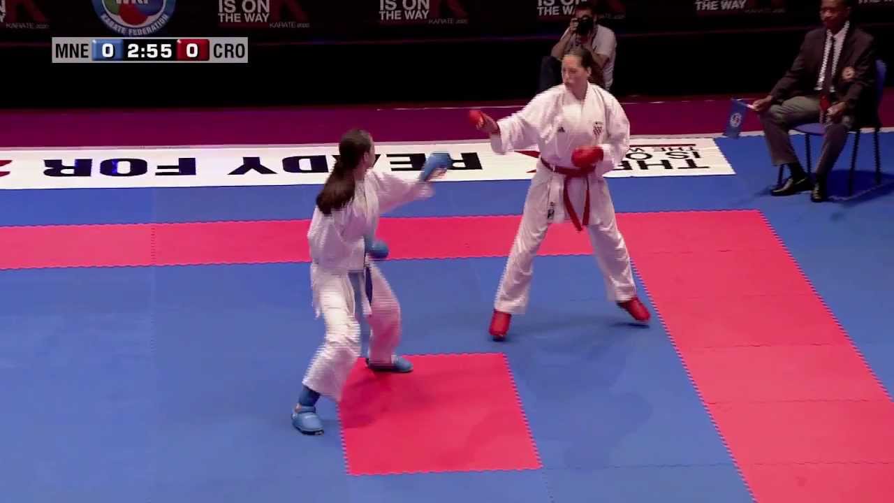 Marina Rakovic vs Ivona Tubic. 48th European Karate Championships. Bronze Medal Kumite -68kg