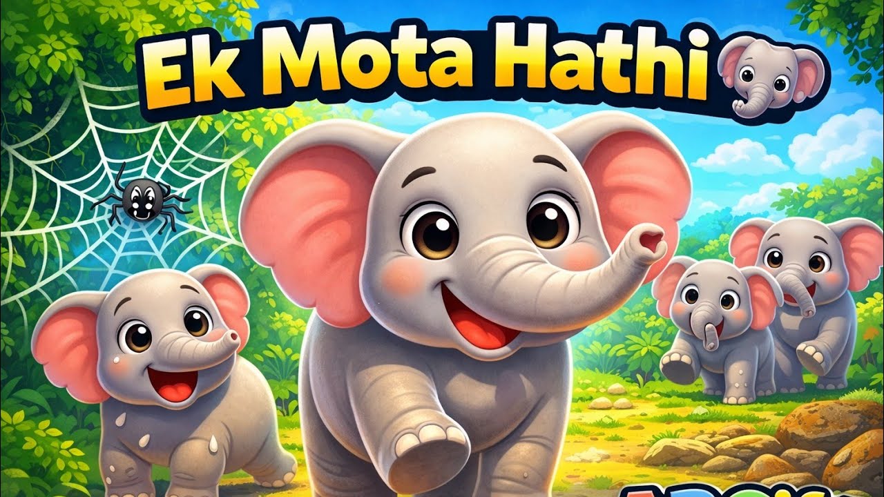 Ek Mota Hathi 🐘 | Hindi Rhymes for Kids | Funny Elephant Cartoon | ABCify