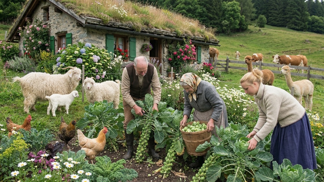 A Peaceful Life In The Countryside Life - This Is A Great Way Harvest Brussels Sprouts - Farm Fresh