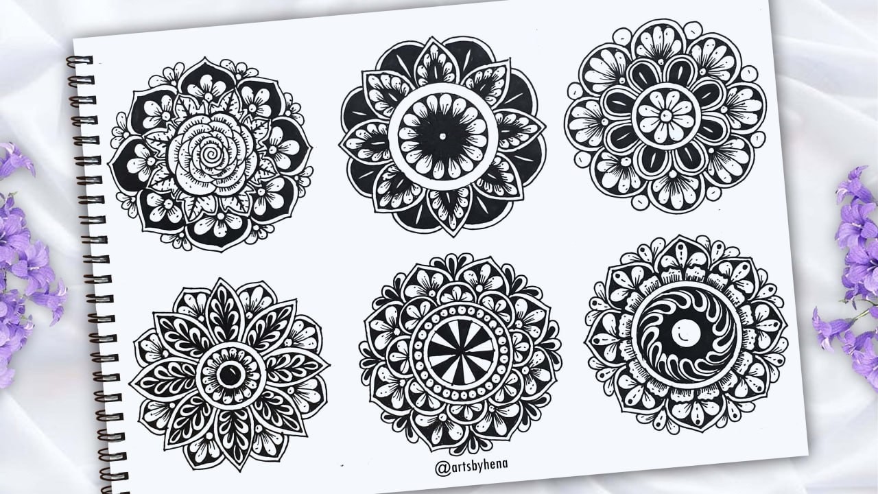 6 Beautiful and Easy Mandala Art For Beginners || Complete Guide On Mandala Drawing Techniques
