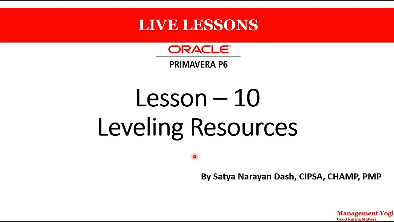 MANAGEMENT YOGI: Primavera P6 Pro (Lesson 10) - 10.1 Learning Objectives