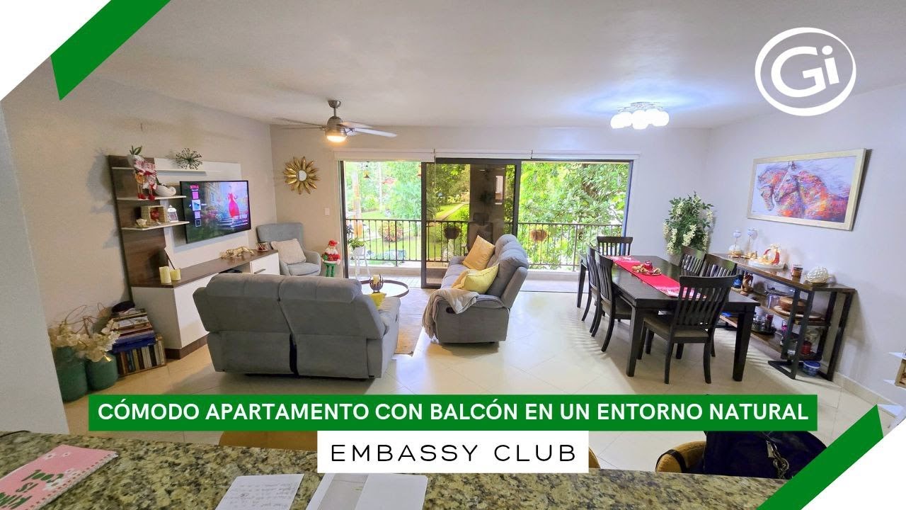 🌺🌳Vive rodeado de naturaleza en este Apartamento con balcón panorámico y hermosa vista 📍Embassy Club