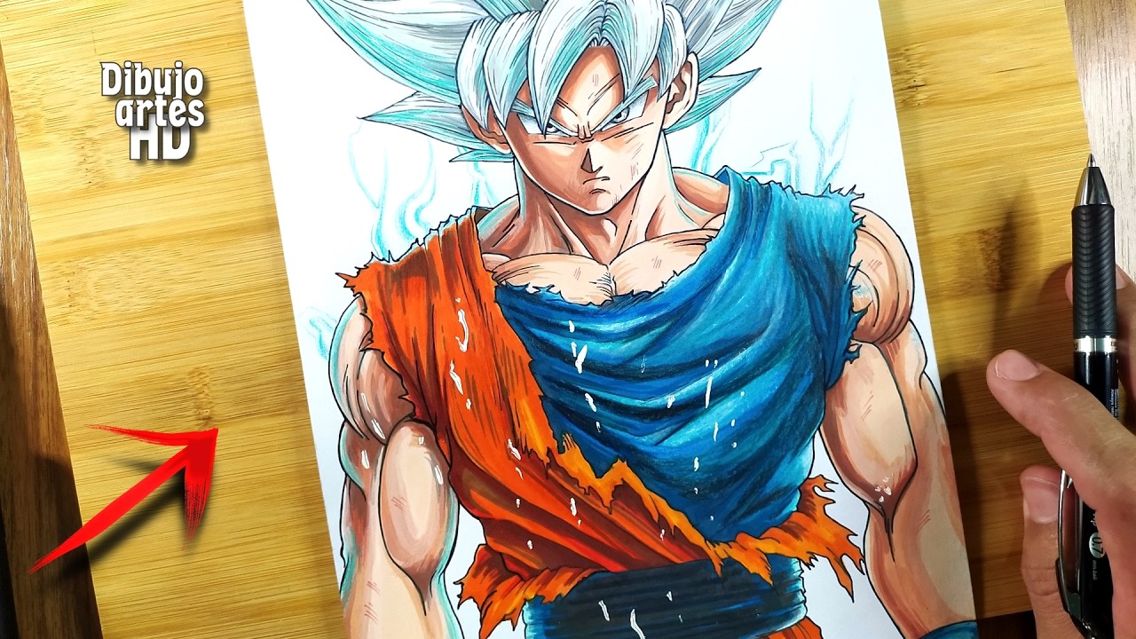 Cómo dibujar a Goku en ultra instinto de manera semi realista
