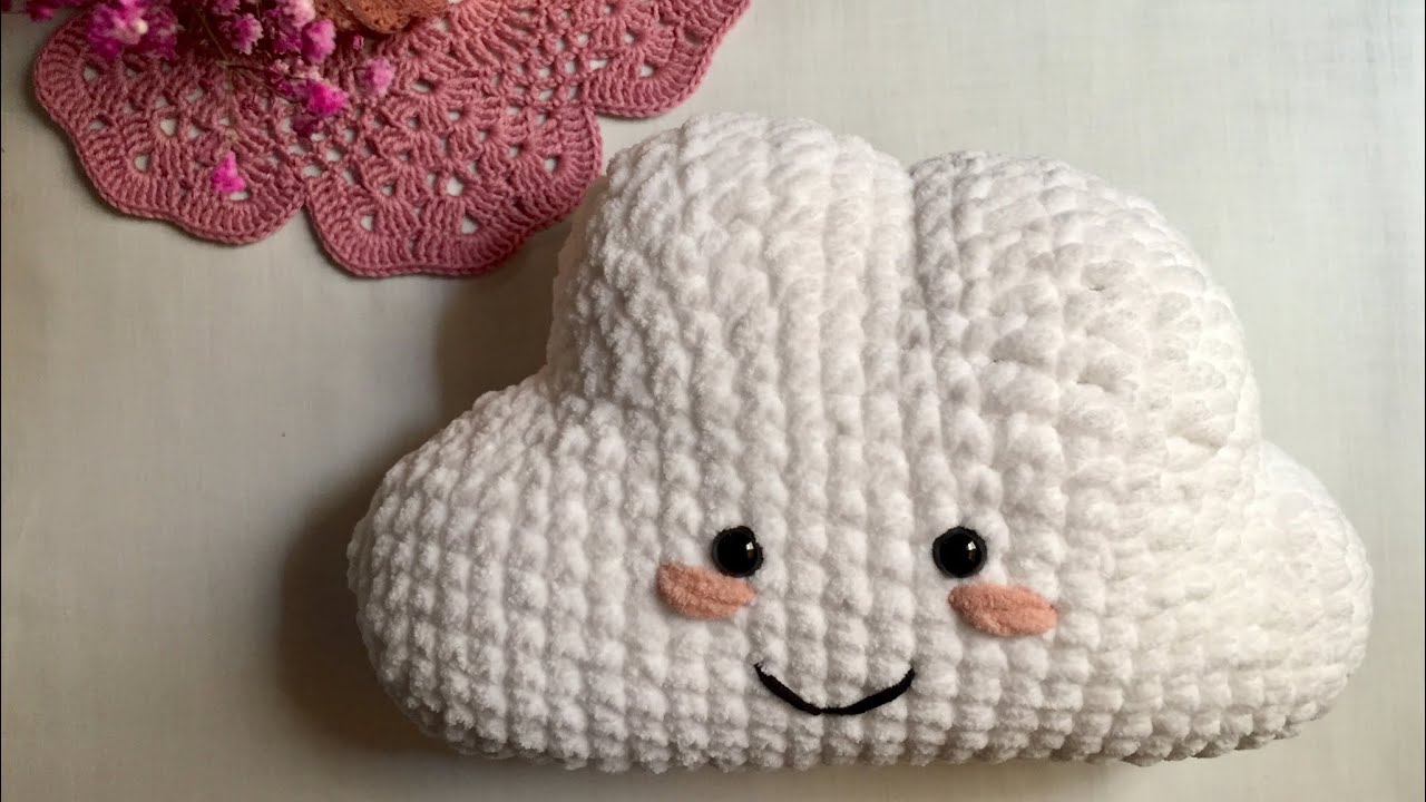 وسادة غيمة سحابه كروشيه | Cute crochet pillow cloud |مخدة كروشيه الجزء الأول | part 1