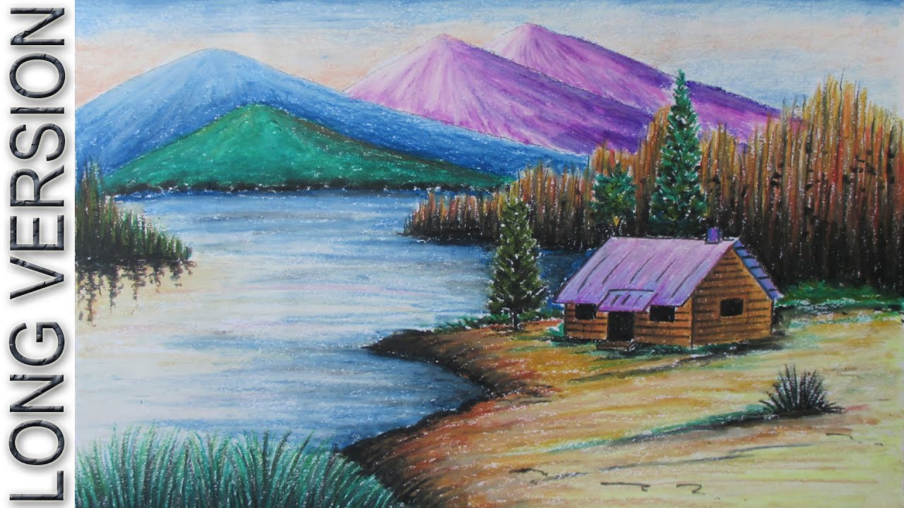 How to Draw a Mountain Landscape with Oil Pastel [LONG VERSION]