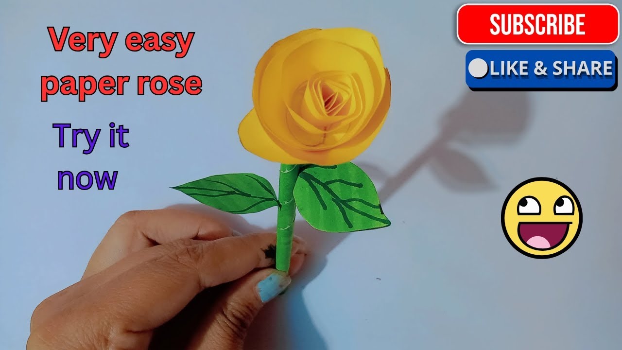 Very easy paper rose 🌹👍🏼💯 || how to make paper paper rose 😲👍🏼#papercraft 