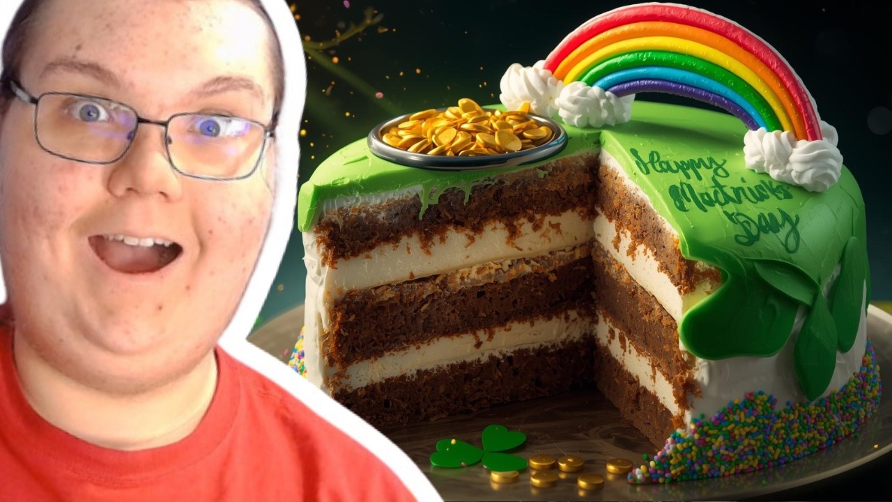 Cooking a cake for St Patrick's Day!! 🍀🌈