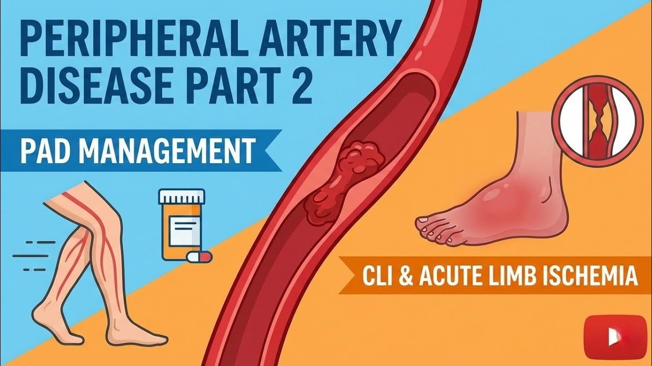 Peripheral Artery Disease Part 2 | PAD Management, CLI & Acute Limb Ischemia