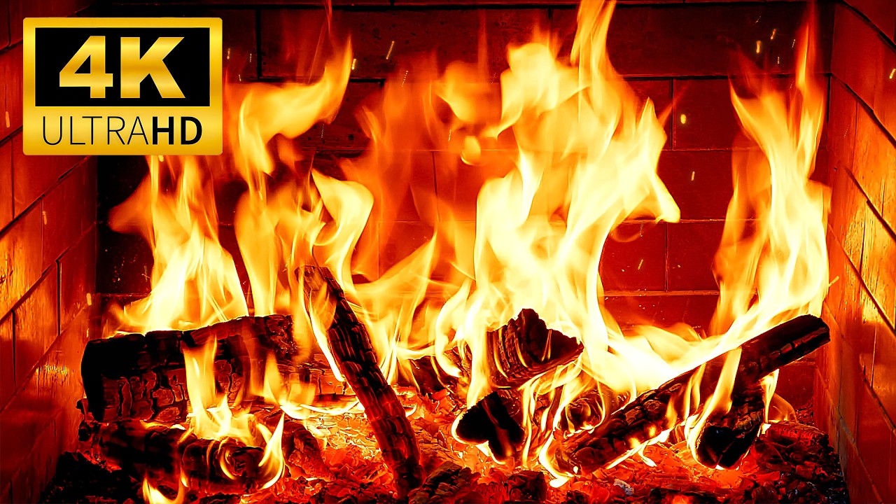 🔥 Crackling Birchwood Fireplace 4K 🔥Relaxing Fireplace with Fire Sounds | Fireplace Ambience