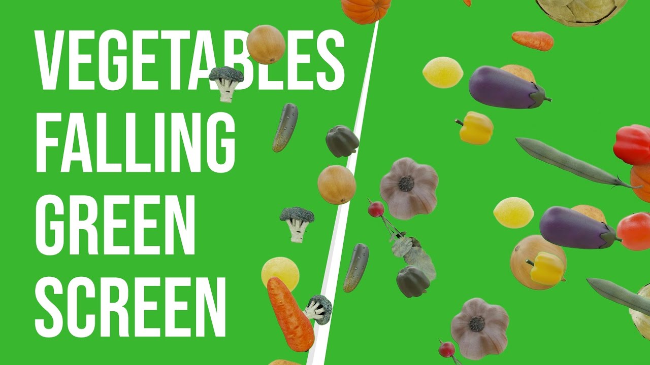 Falling Vegetables Green Screen: Vibrant Background for Food Videos | HD | FREE DOWNLOAD