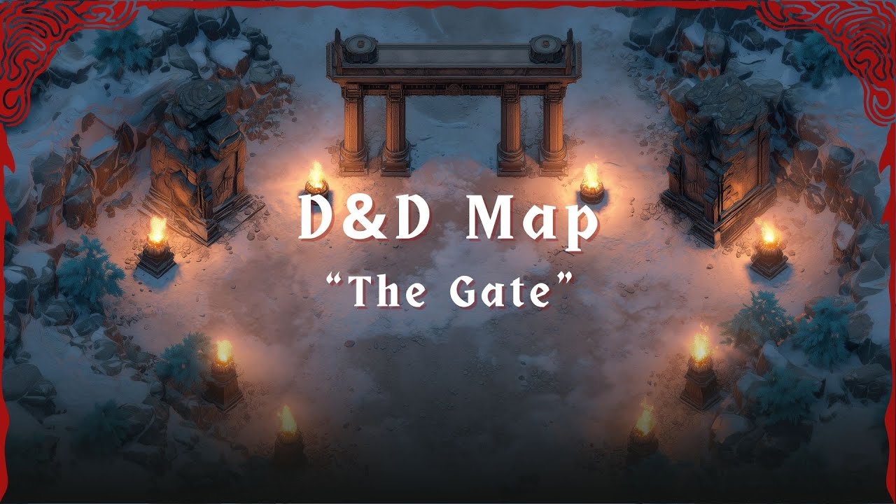 D&D Animated Battle Map: The Gate | Dynamic Dungeons Map Ambience