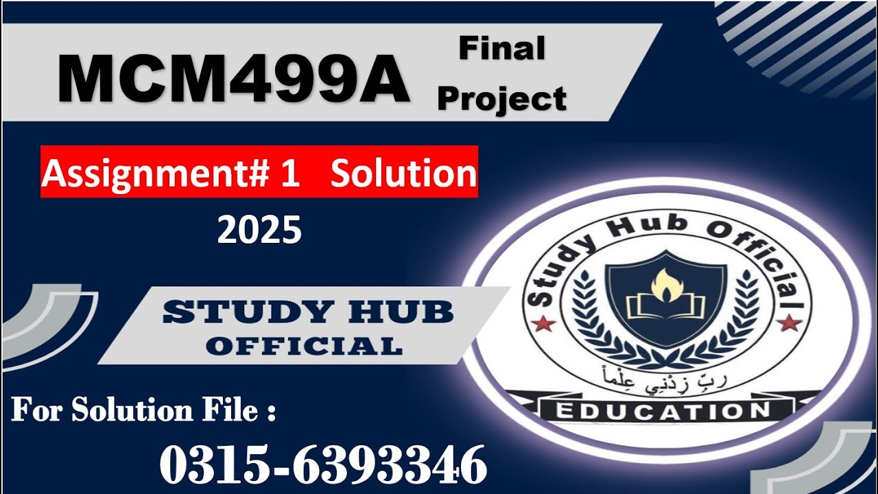 MCM499A Assignment 1 solution Proposal Project #mcm499A mcm 499 A