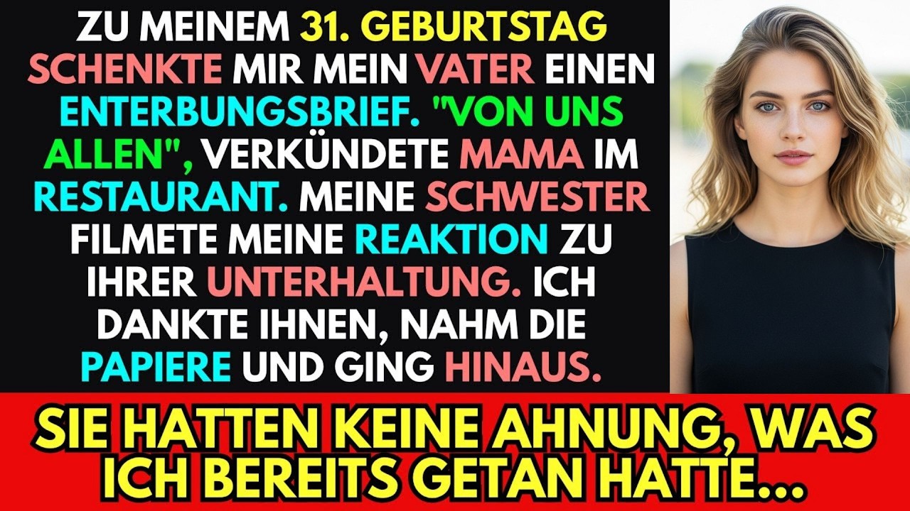 Mein Vater hat mir zum Geburtstag Enterbungspapiere gegeben... bis der CEO meinen Namen aufrief