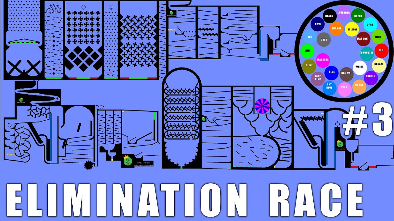 Amazing Elimination Marble Race With Colors Episode 3 in Algodoo \ Marble Race King