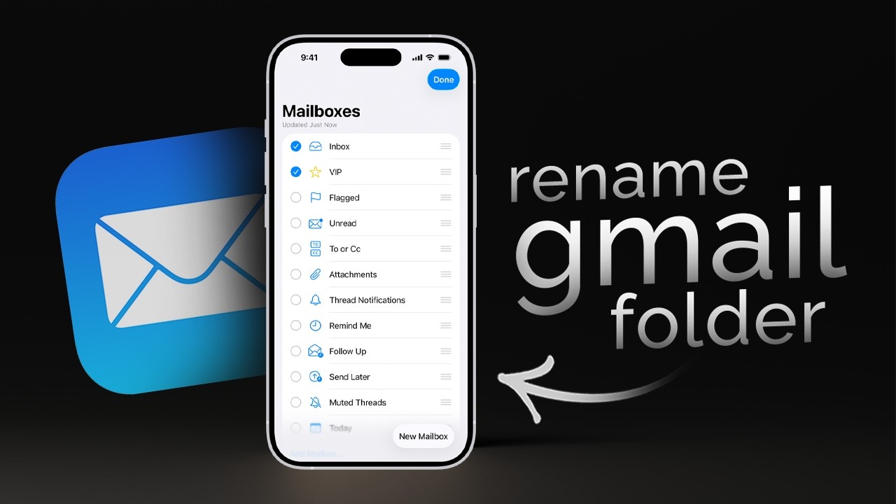 Как переименовать папку Gmail на iPhone