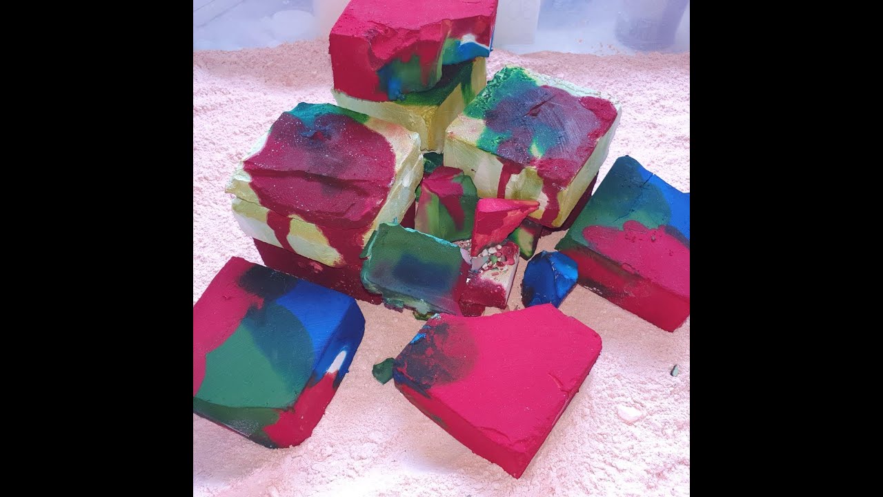 10 Blocks of Dyed Ader Gymchalk | Crunchy/Dusty Crush | ASMR