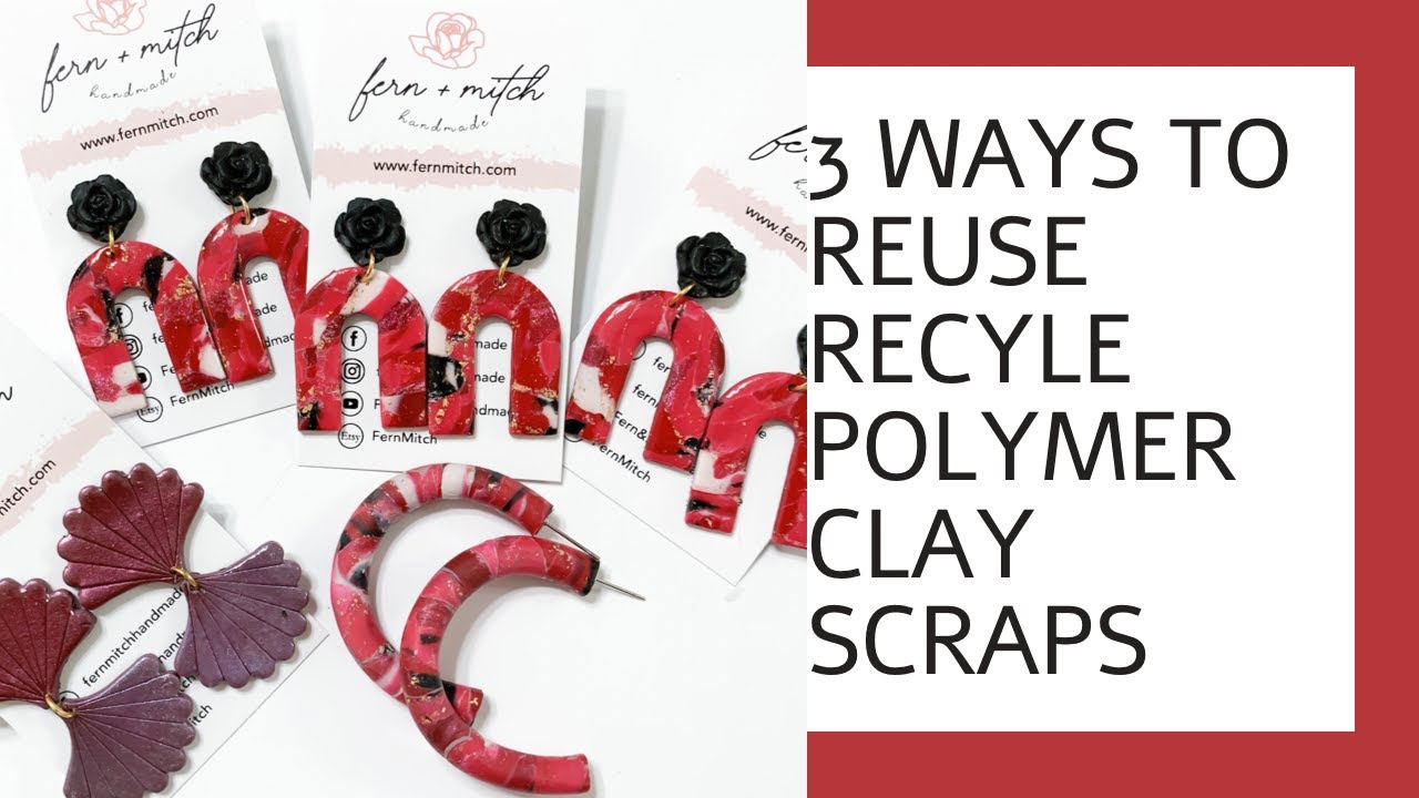 3 Ways To Reuse Recycle Polymer Clay Scraps | DIY How To Use Leftover Clay | Scrap Clay Techniques