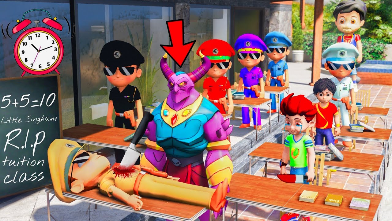 Granny Kaal Attack On Little Singham Tuition Class 😭 || Gta 5 little singham