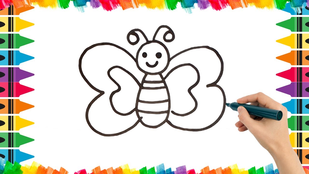 How to draw butterfly || Easy Drawing for Kids || Easy drawing of butterfly || By Wonder Art Kids