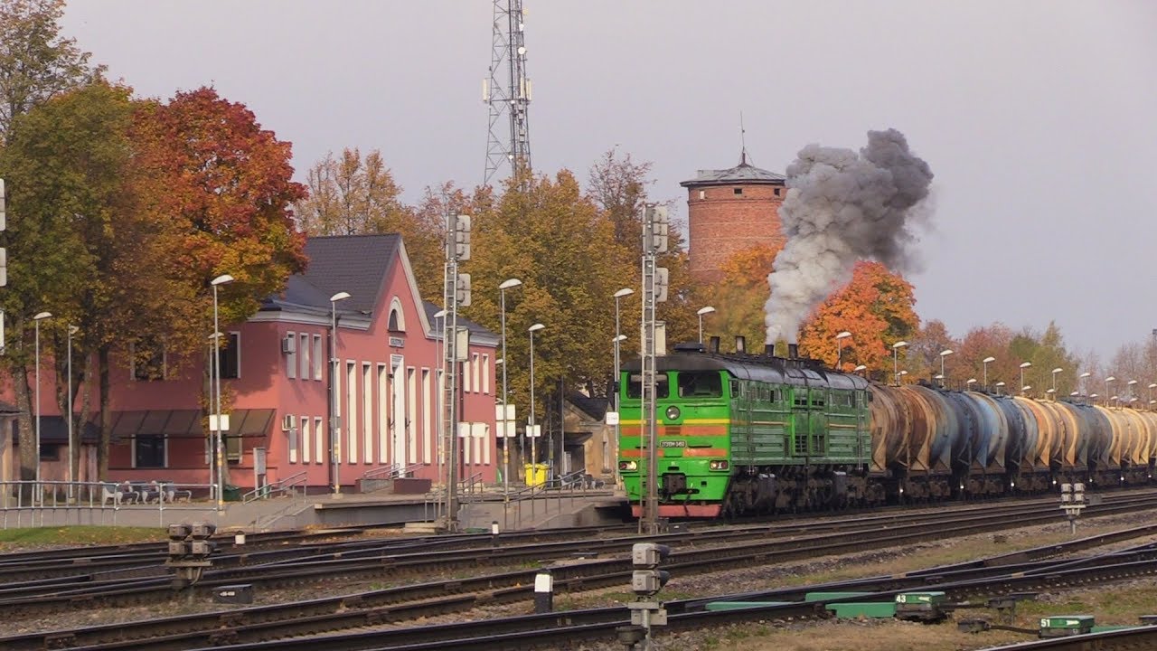 Тепловоз 2ТЭ10М-3450 на ст. Крустпилс / 2TE10M-3450 at Krustpils station