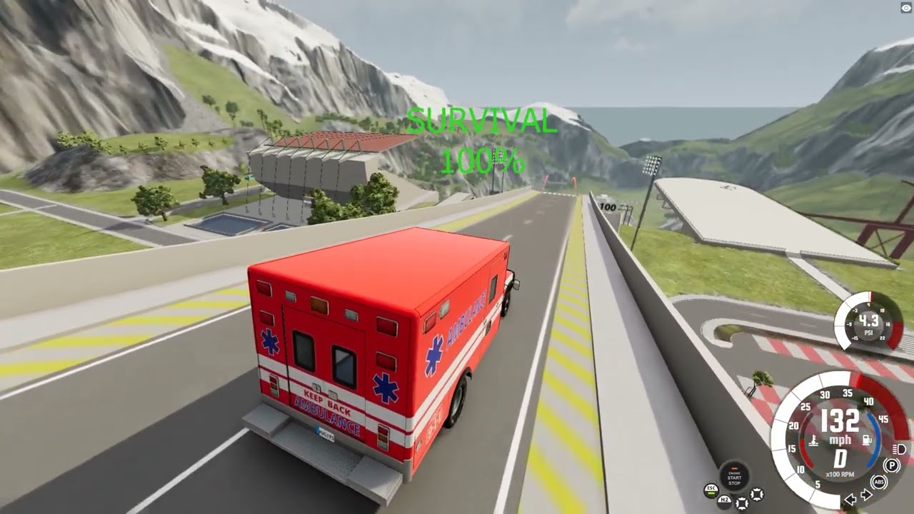 BeamNG AMBULANCE JUMP💀😮!!!!!!