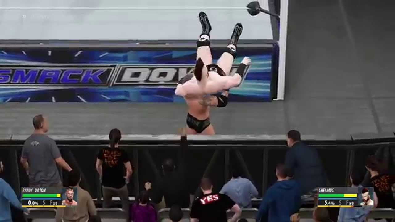 WWE 2K16 Secret Randy Orton Barricade Back Suplex
