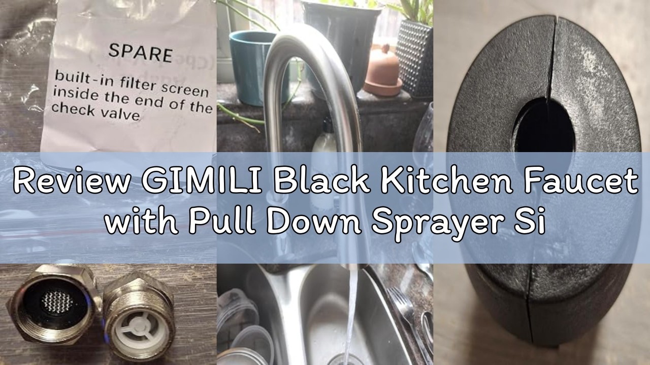 Review GIMILI Black Kitchen Faucet with Pull Down Sprayer Single Hole Kitchen Sink Faucet Suitable f
