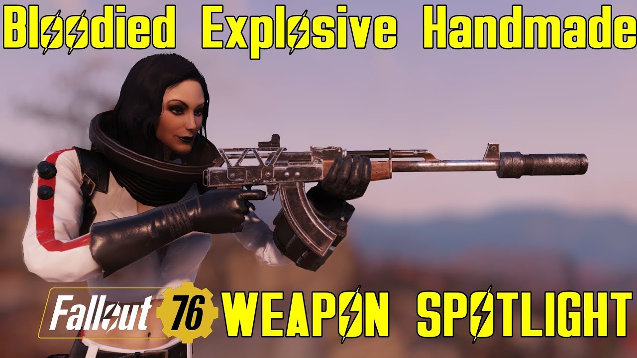 Fallout 76: Weapon Spotlights: Bloodied Explosive Handmade Rifle