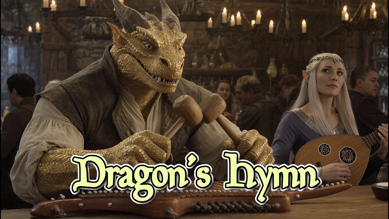 Tavern Log: The Golden Dragonborn 🐉 Hammered Dulcimer & Lute | Epic Fantasy Folk 🌲🕯️