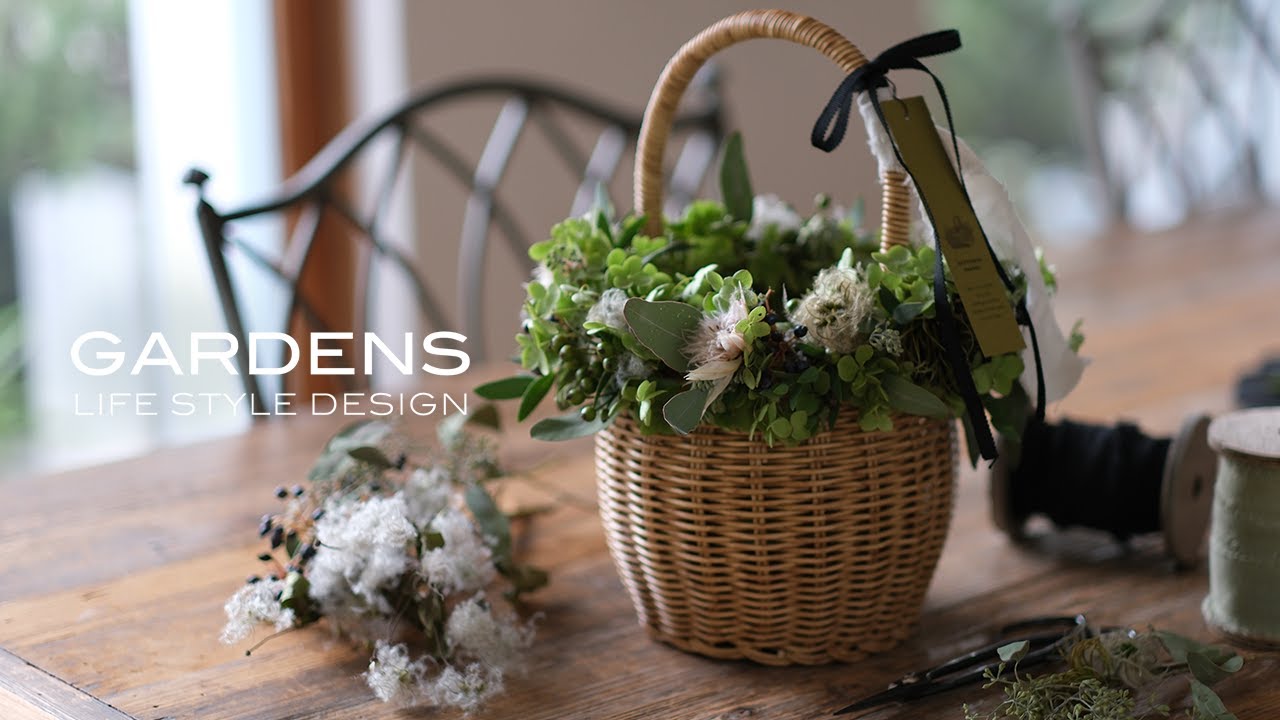 【GARDENS】 秋のクラフト| アナベルの花籠リース ｜講演会のお知らせ【ガーデンズ 】Annabelle's Flower Basket Wreath