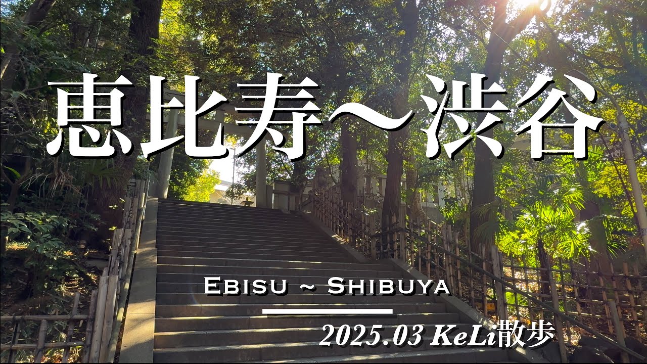 【4K】歴史ある神社から最新スポットまで！恵比寿駅から渋谷駅までお散歩しました！Walking from Ebisu Sta. to Shibuya Sta.!