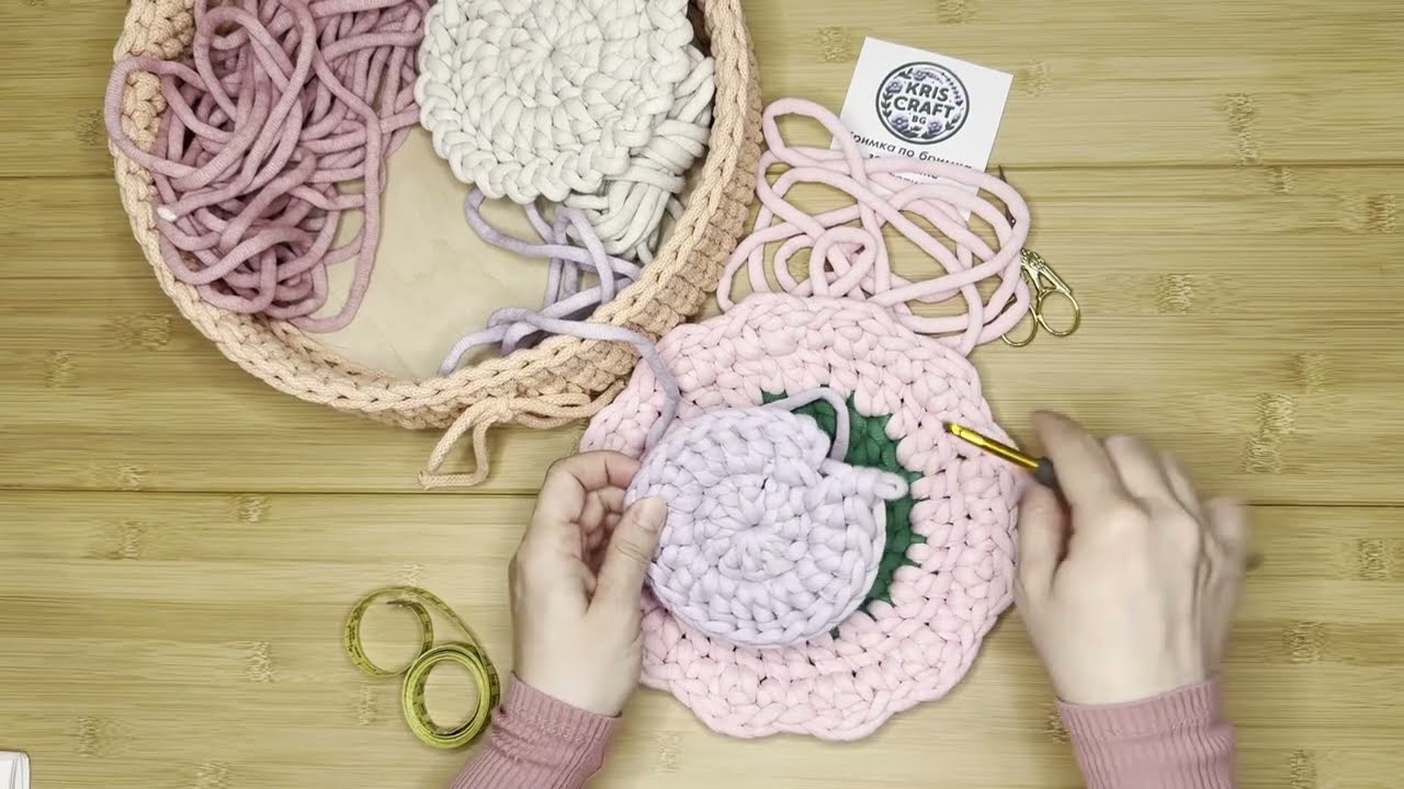 🧶 Как да изплетем подложка с прежда Корд Ярн (Част 1 – за чаша) | KrisCraftBG