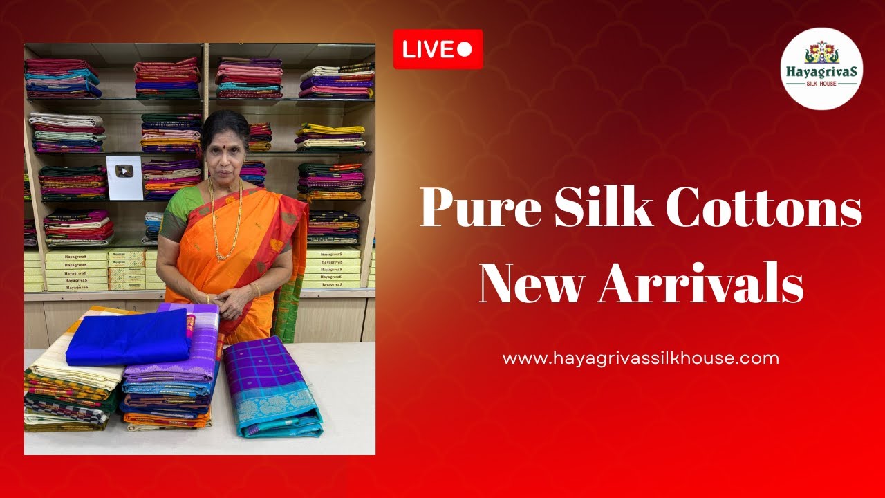 15 mins live with Hayagrivas | Simple and Soft Silk Cotton Sarees #saree #silkcottonsarees