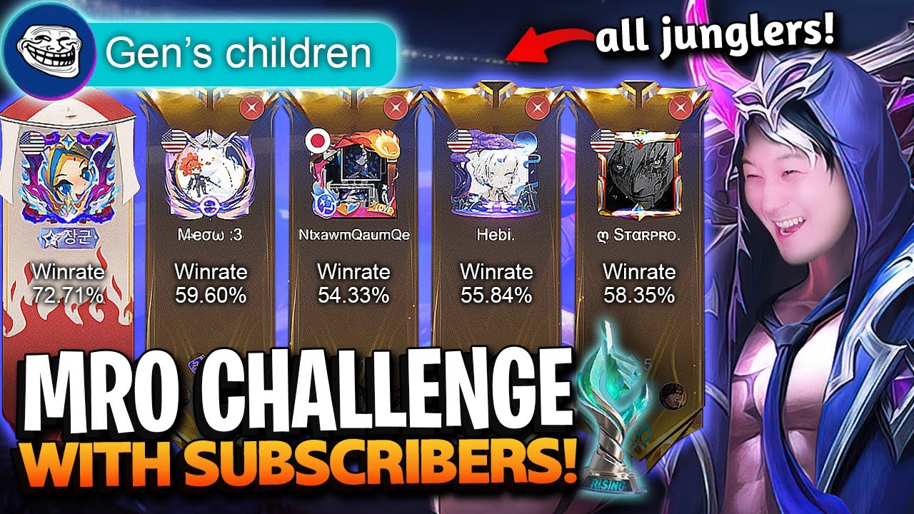 Mobile Legends MRO challenge with subscribers