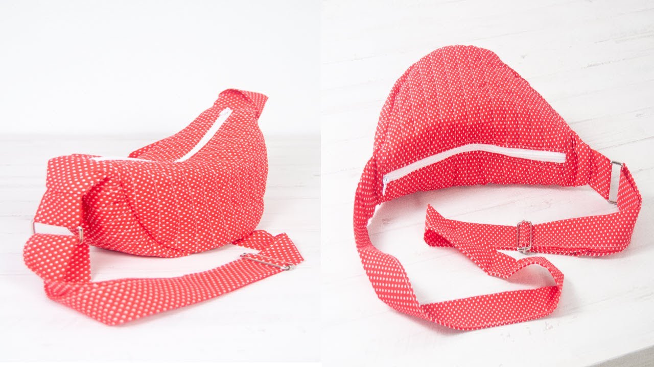 VIDEO TUTORIAL ❤︎ Quilted Crescent Bag Sewing Pattern &mdash; sew a modern moon-shaped shoulder bag  ❤︎