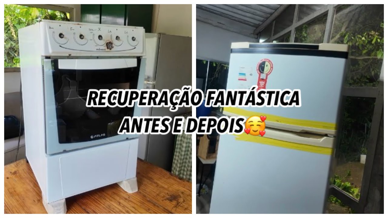 Antes e depois recupera&ccedil;a+0402envelopando+ a geladeira