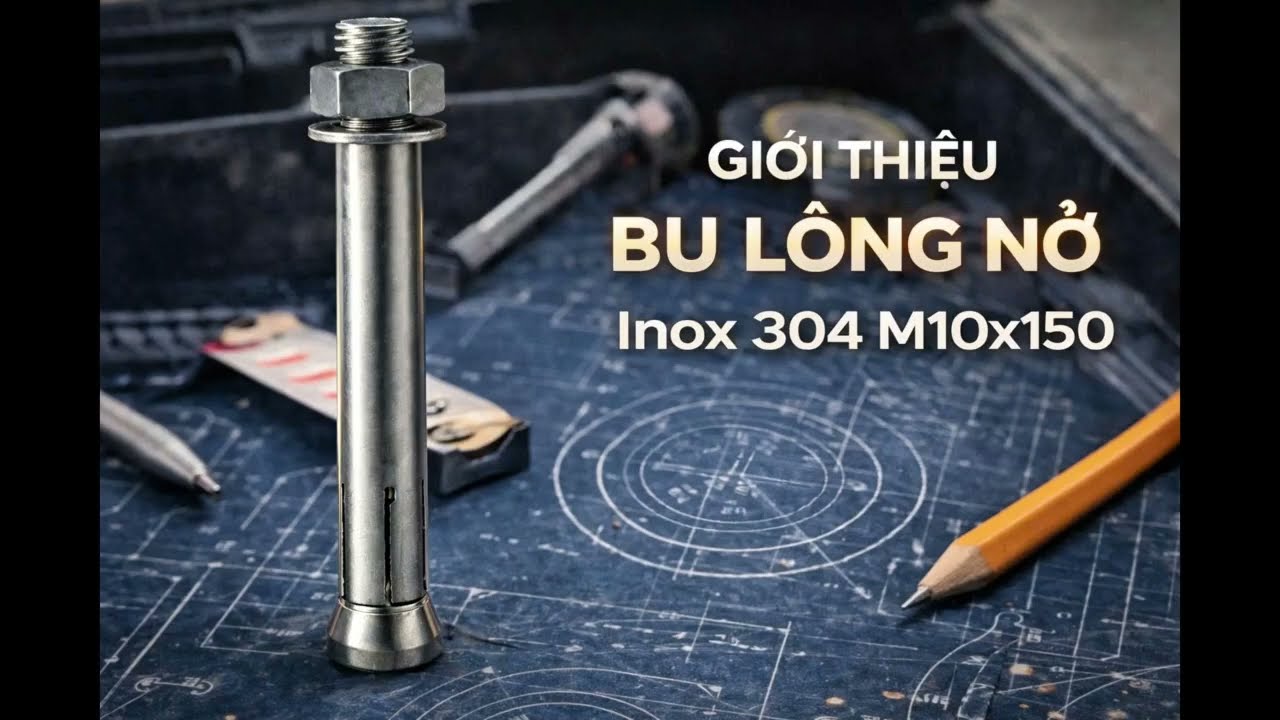 vTắc kê nở inox 304 M10x150 / Bu lông nở inox 304   M10x150/ Stainless Steel Anchor Bolt  M10x150