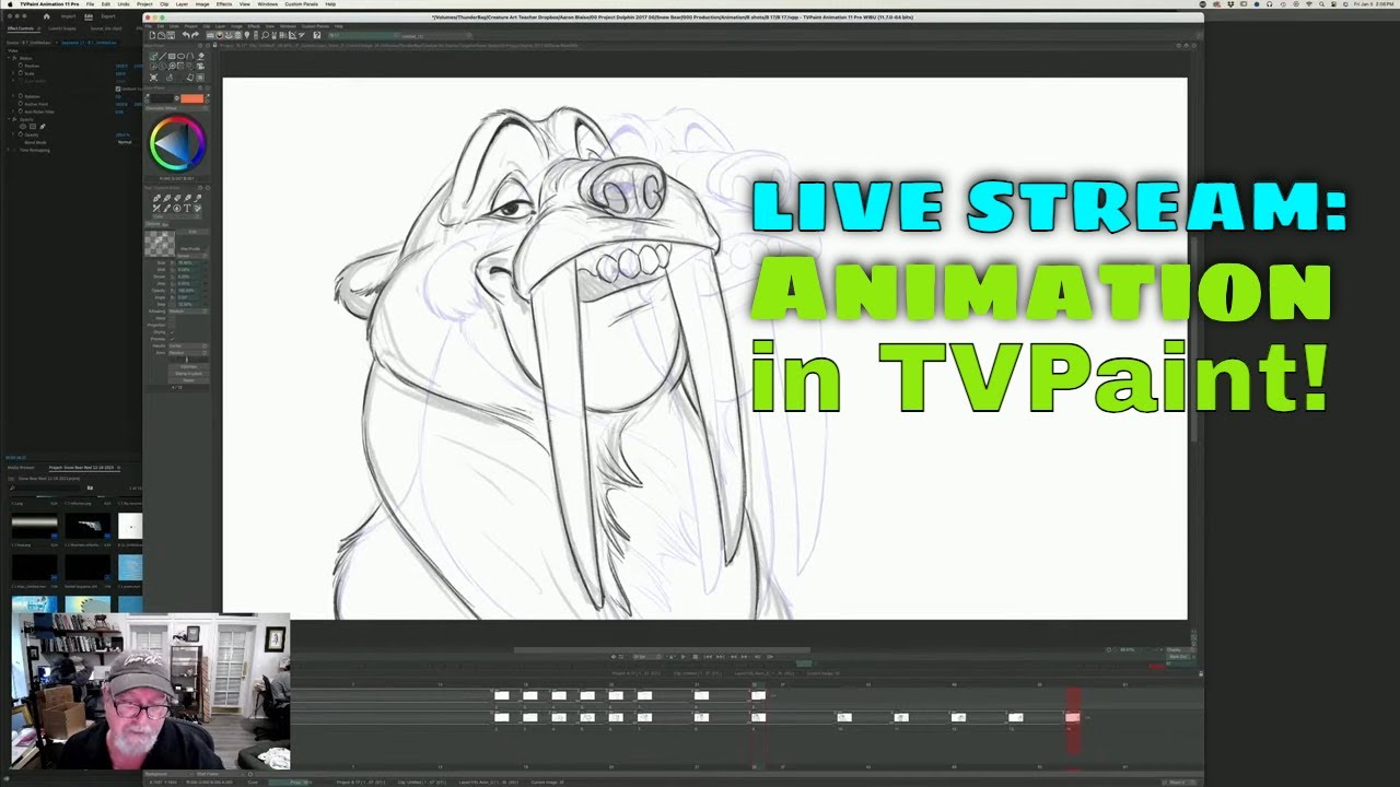 LIVE STREAM: Snow Bear Animation in TVPAINT