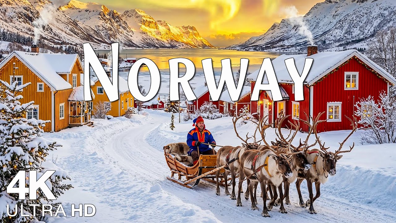 Winter in Norway 4K 🎄 Stunning Snowy Landscapes & Nordic Beauty - Relaxing Christmas Music 2026