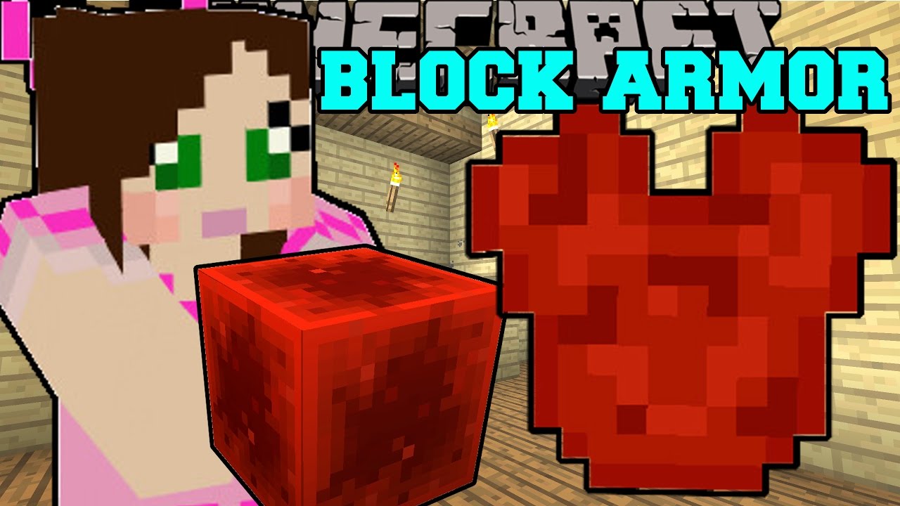 Minecraft: EPIC BLOCK ARMOR! (CRAFT ALMOST ANY BLOCK INTO ARMOR!) Mod Showcase