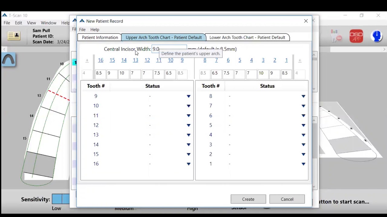 How to Create a New Patient Record in T-Scan Novus Software