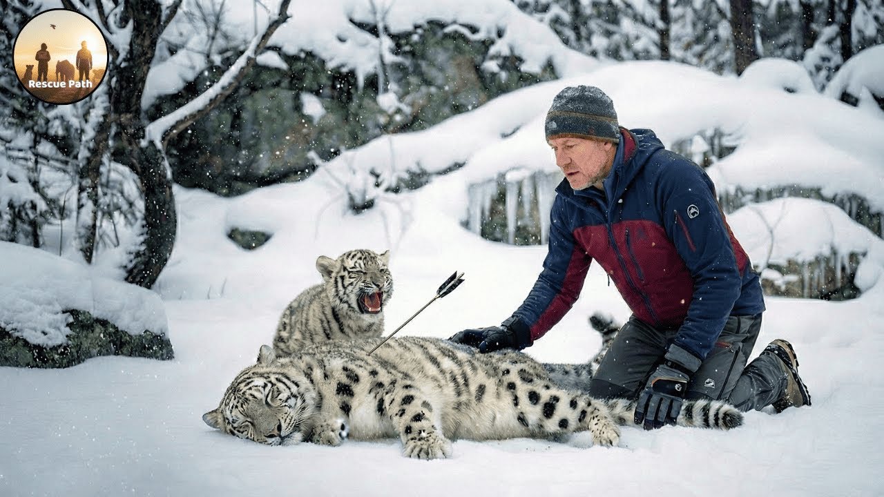 Animal Rescue: A Brave Snow-Leopard–Tiger Cub Leads a Woodsman to Save its Injured Mother #185
