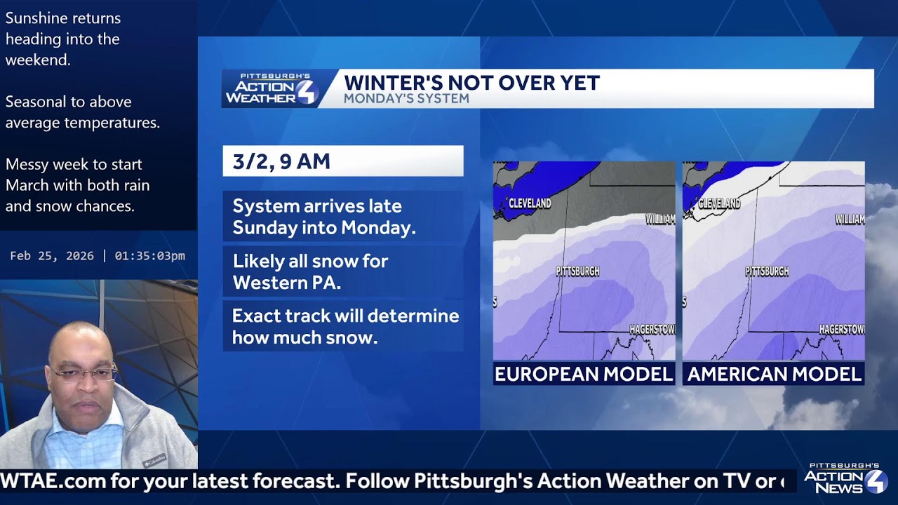Live February 25: Nice end to February in Western PA