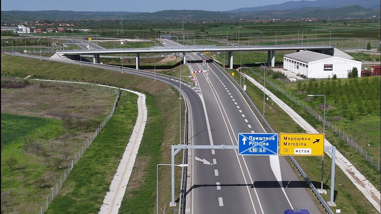 Autoput i magistrala Merošina-Prokuplje - dron snimak