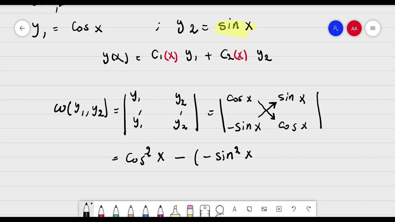 Linear Inhomogeneous Second order O D E