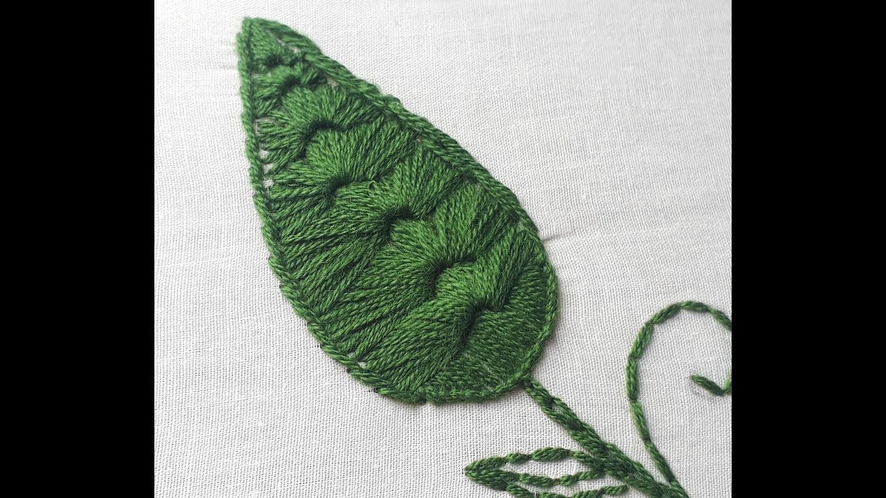 Leaf design tutorial | Hand Embroidery Leaf Design