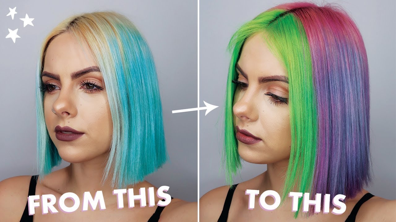 NEON GREEN & PURPLE HAIR DYE